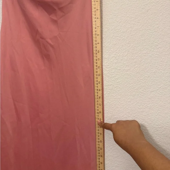 BHLDN Halter Satin Maxi Dress Size 14P Dusty Rose Bridesmaid Formal Wedding - Picture 6 of 12